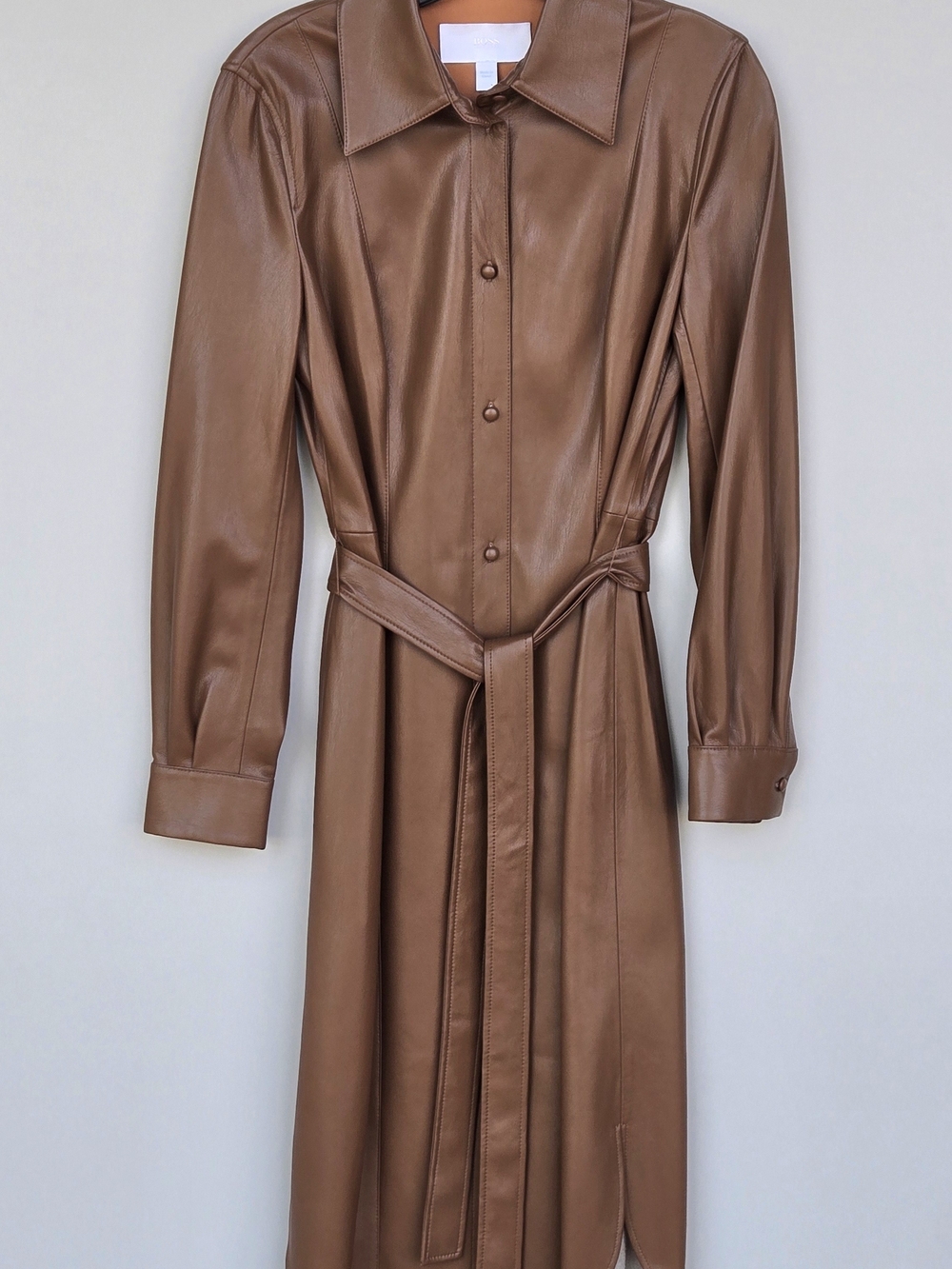 HUGO BOSS Brown Leather Belted DRESS - Medium